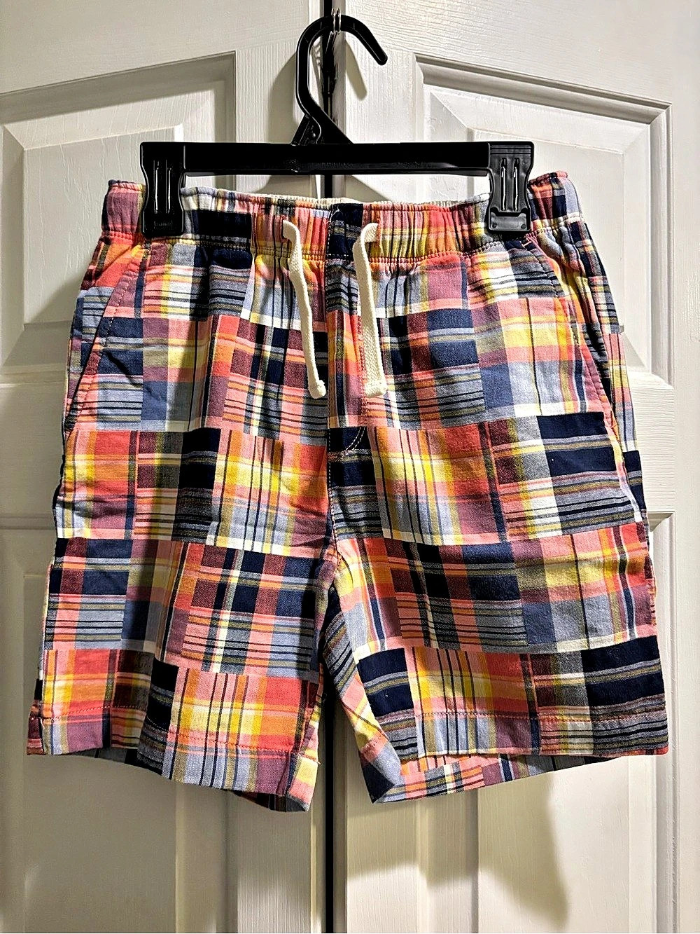 Crewcuts Patchwork Madras Pull-On Shorts Boys Size 10
